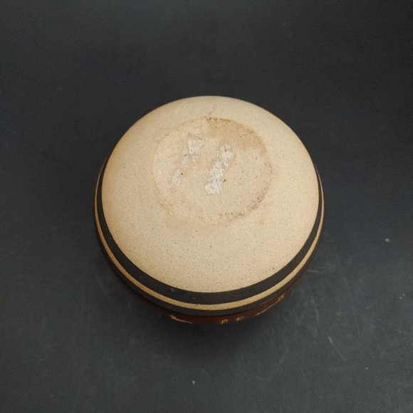 Art Pottery Vase Stoneware Vintage Glazed Brown Southwest Talisman Tribal Symbol - Picture 6 of 7